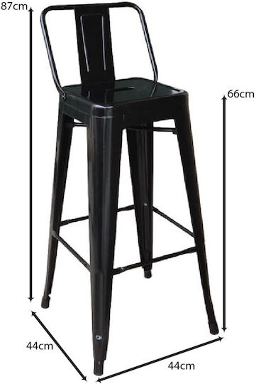 Metallic Outdoor Stool Bar Relix Black 44x44x87cm E5199,1W1