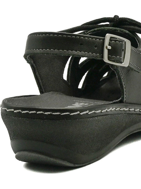 Leather Women's Anatomic Black Sandals