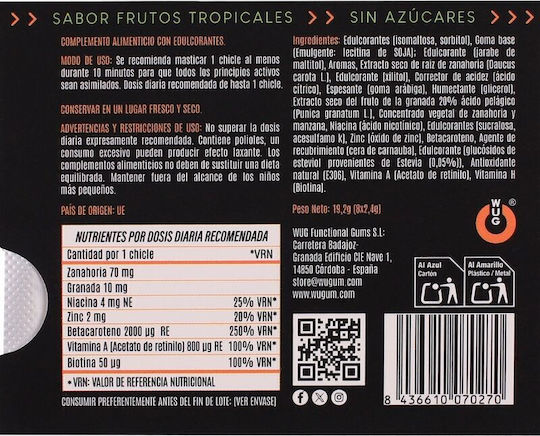 Wug Wug Besondere Nahrungsergänzungsmittel für Schwangerschaft 8 Kautabletten Tropical Fruits Geschmack