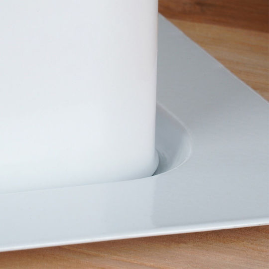 Vilde Stainless Steel White Serving Platter 20x15cm