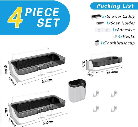 Shelf Set Accesorii Baie Plastic Alb