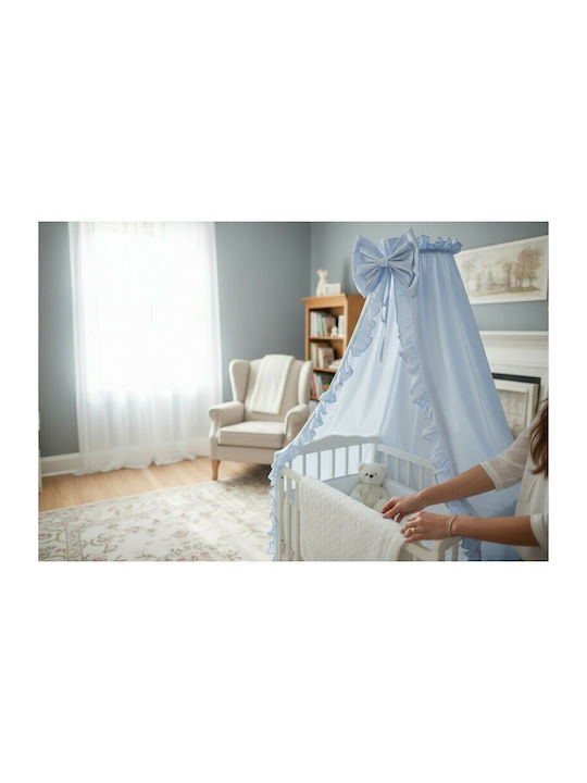 MimiNu MimiNu Baby Moskitonetze Für Kinderbett Baumwolle Blau 210x145cm