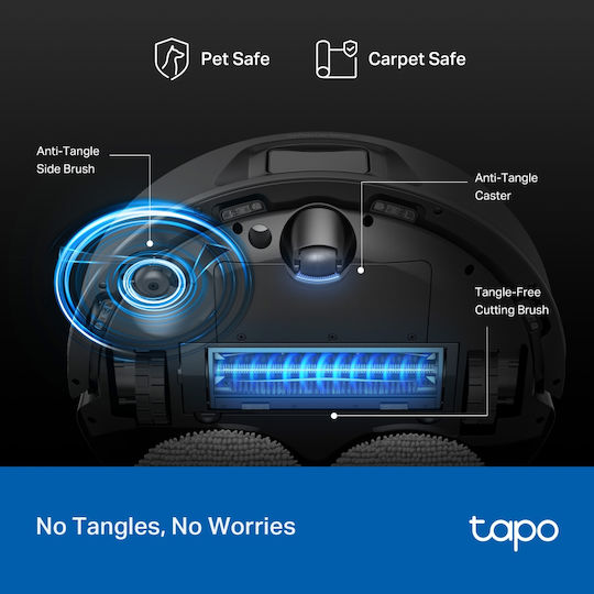 TP-LINK Tapo RV50 Pro Omni Robot Vacuum Cleaner with Laser Mapping & 15000Pa Suction Power Black
