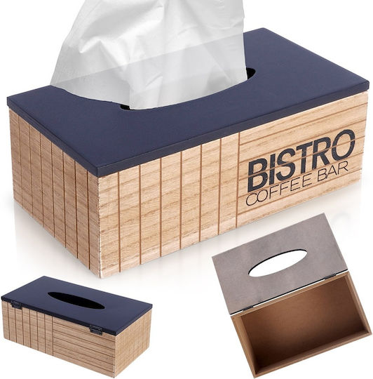 Zaros Wooden Tissue Holder Bistro Beige 25x13.5x9cm KZ292