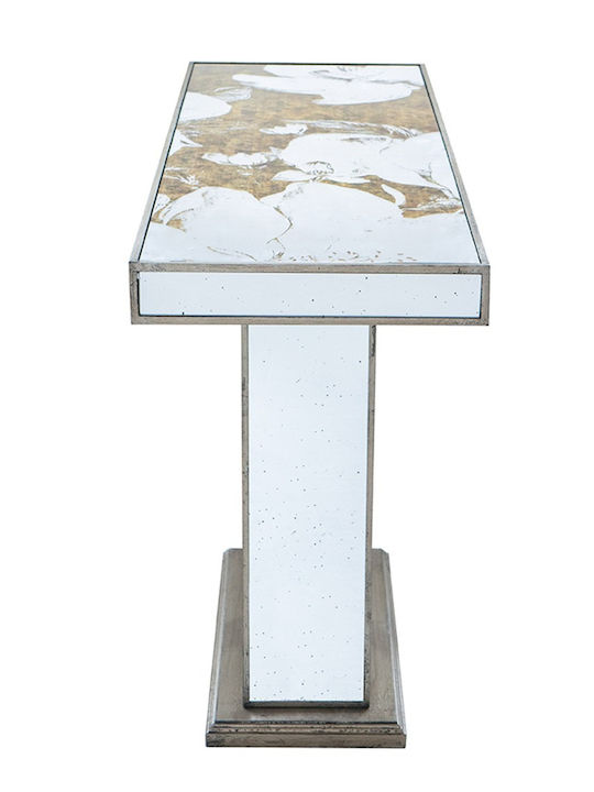 Galio Конзолна маса от Дърво & Стъкло с огледало Злато Д120xШ40xВ79cm