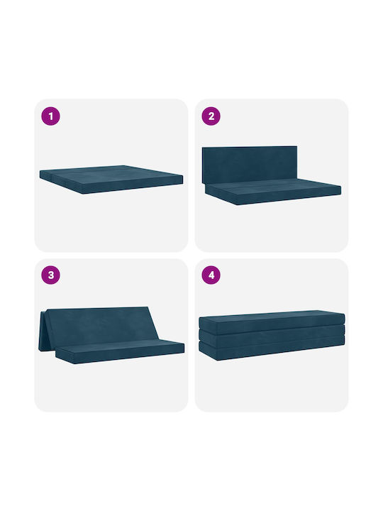 vidaXL Velvet Floor Pillow Blue 67x180cm