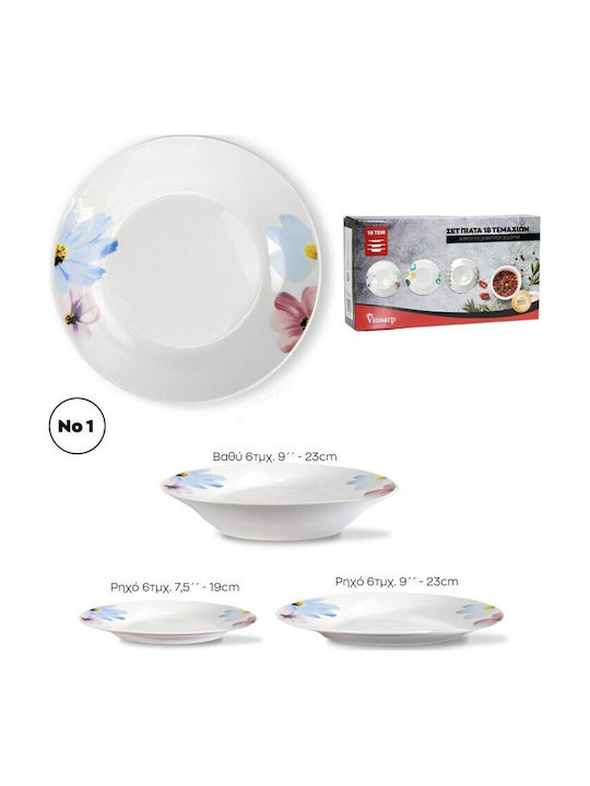 Viosarp White Porcelain Dinnerware Set 18pcs