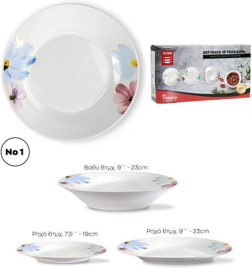 Viosarp White Porcelain Dinnerware Set 18pcs