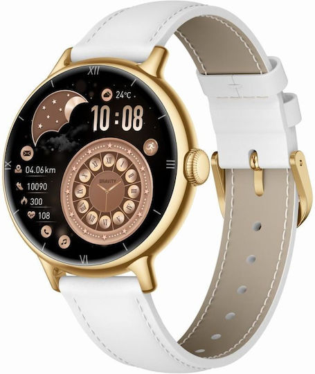 Gravity GT33-2 41mm Smartwatch με Παλμογράφο (Golden)