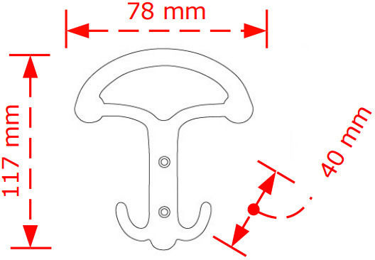 Viobrass Wall Hanger Metal Silver 11.7x7.8cm