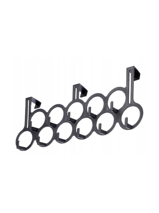 Koopman Plastic Wall Hanger 11 Hooks Black 47.5x7.5x185cm