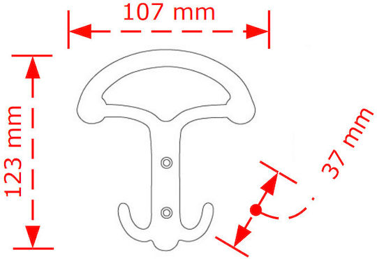 Finetto Metal Wall Hanger With 3 Bronze Hooks 10.7x12.3cm
