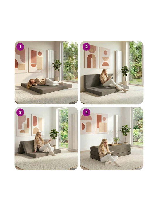 vidaXL Velvet Floor Pillow Light Gray 67x120cm