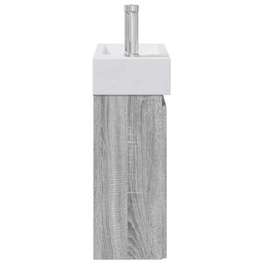 vidaXL Плот Със Смесител 45.5x22.5x84 См Сив