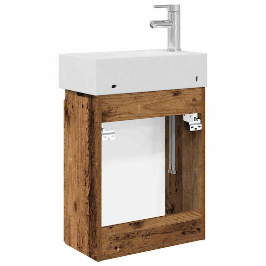 vidaXL Плот Със Смесител 45.5x22.5x84 См Кафяв