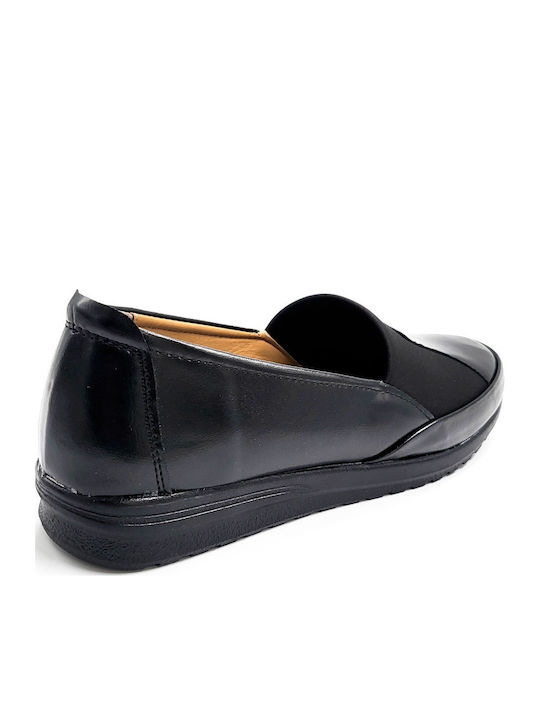 Γυναικεία Slip-On Δερμάτινα Μαύρα