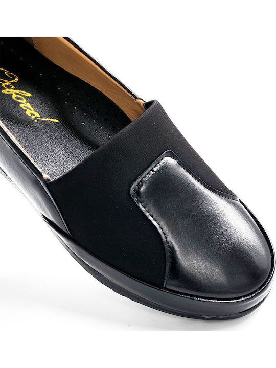 Γυναικεία Slip-On Δερμάτινα Μαύρα