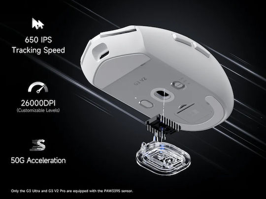 MCHOSE G3 V2 Ασύρματο Gaming Ποντίκι 12000 DPI Μαύρο