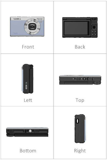Yashica Tank Компактен Фотоапарат 12MP Оптично Увеличение 8x Син