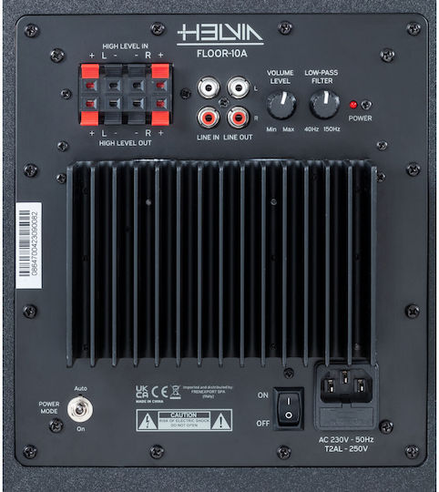 Helvia FLOOR 10A BK HVA00042 Active Subwoofer PA 100W 10" 63.5x40x17.8cm.