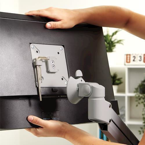 Fellowes Acc Arm Modular Desktop Stand for 2 Monitors up to 32" with Arm Silver