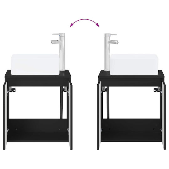 vidaXL Bathroom Vanity Unit Without Sink M53xD35xH63cm Black