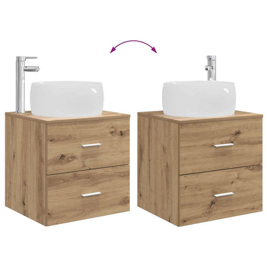vidaXL Badezimmer Waschtisch-Einheit M49.5xB44.5xH66cm Eiche