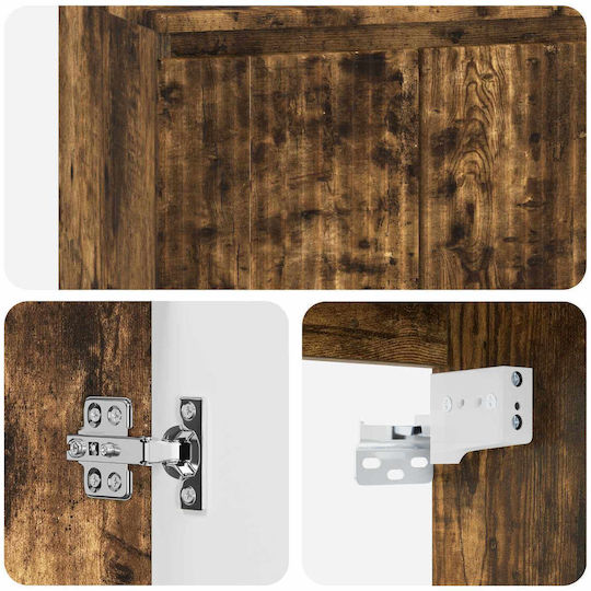 vidaXL Bathroom Vanity Unit Without Sink W53xD35xH63cm Smoked Oak Wood