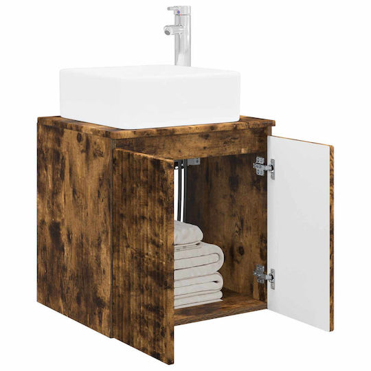 vidaXL Bathroom Vanity Unit Without Sink W53xD35xH63cm Smoked Oak Wood