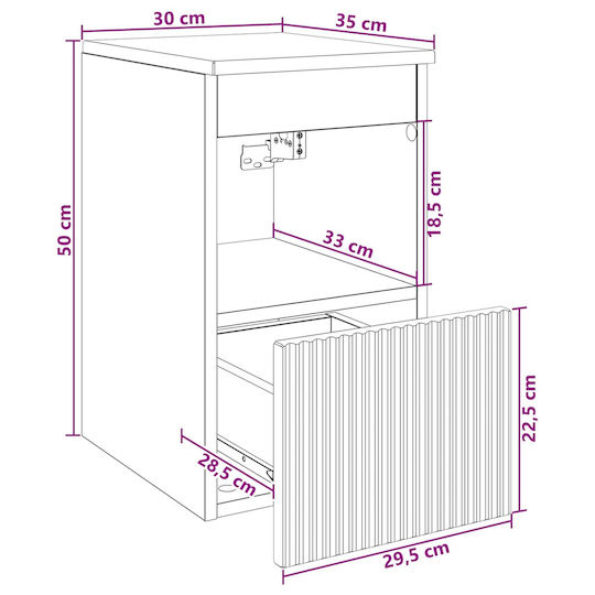 vidaXL Vanity Unit Without Sink M30xD35xH50cm White