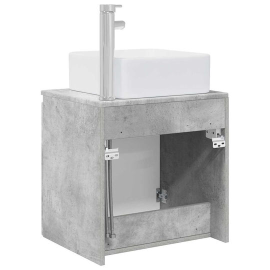 vidaXL Badezimmer Waschtisch-Einheit M53xB35xH63cm Grau Beton