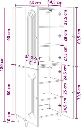 Weißes Bücherregal (2 Stück) 66x34,5x90cm