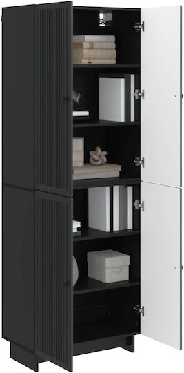 Ecke Bücherregale Schwarz 2Stücke 66x34.5x90cm
