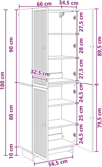 Ecke Bücherregale Schwarz 2Stücke 66x34.5x90cm