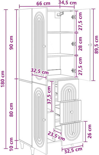 Bibliothek Braun 66x34.5x90cm
