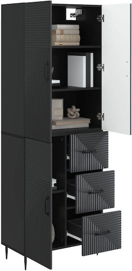 Schwarze Bücherregale (2Stück) 66x34.5x89.5cm