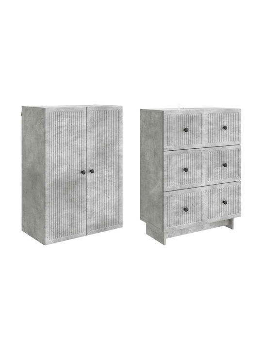 Βιβλιοθήκες Γκρι (2τμχ) 66x34.5x90εκ.