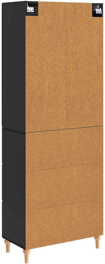 Βιβλιοθήκες Μαύρες (2τμχ) 66x34.5x90εκ.