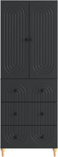 Βιβλιοθήκες Μαύρες (2τμχ) 66x34.5x90εκ.