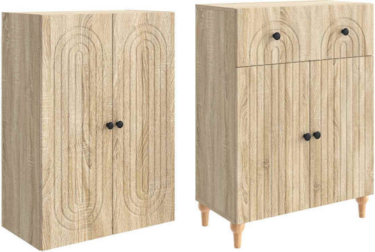 Wall Living Room Cabinet made of Particle Board Brown 66x34.5x90cm