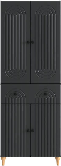 Schwarze Bücherregale (2 Stück) 66x34,5x90cm