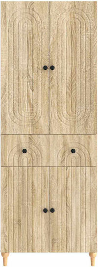 Wall Living Room Cabinet made of Particle Board Brown 66x34.5x90cm