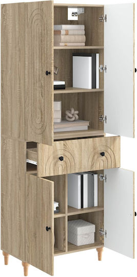Wall Living Room Cabinet made of Particle Board Brown 66x34.5x90cm