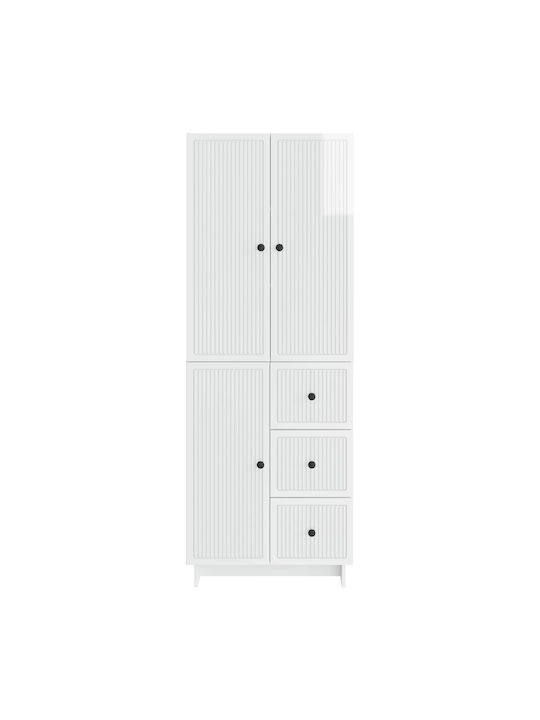 Wall Living Room Cabinet made of Particle Board White 66x34.5x90cm