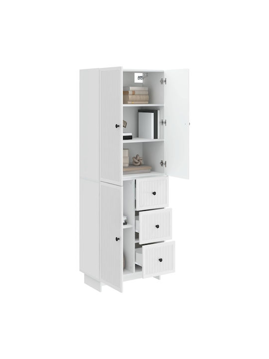 Wall Living Room Cabinet made of Particle Board White 66x34.5x90cm
