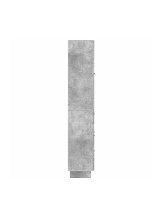 Wand Wohnzimmer Vitrine aus Spanplatte Grau 66x34.5x90cm