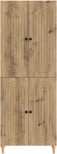 Hängeschrank fürs Wohnzimmer aus Spanplatte Braun 66x34,5x90 cm