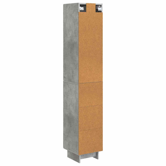 vidaXL Bathroom Column Cabinet Wall Hung M33xD34.5xH90cm Gray