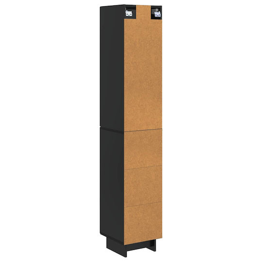 vidaXL Coloană De Baie De Perete M33xA34.5xÎ90cm Neagră