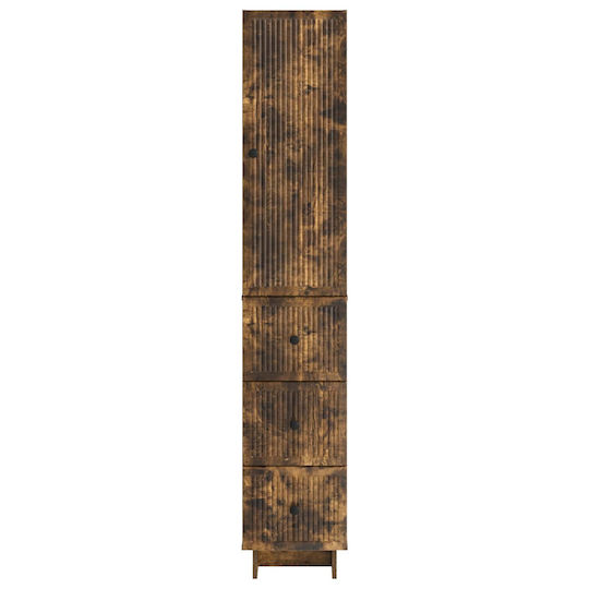vidaXL Bathroom Column Cabinet Wall Hung M33xD34.5xH90cm Brown